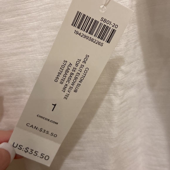 Chicos bundle, 2 cotton/modal tops Black and White Size 1 - Picture 7 of 7